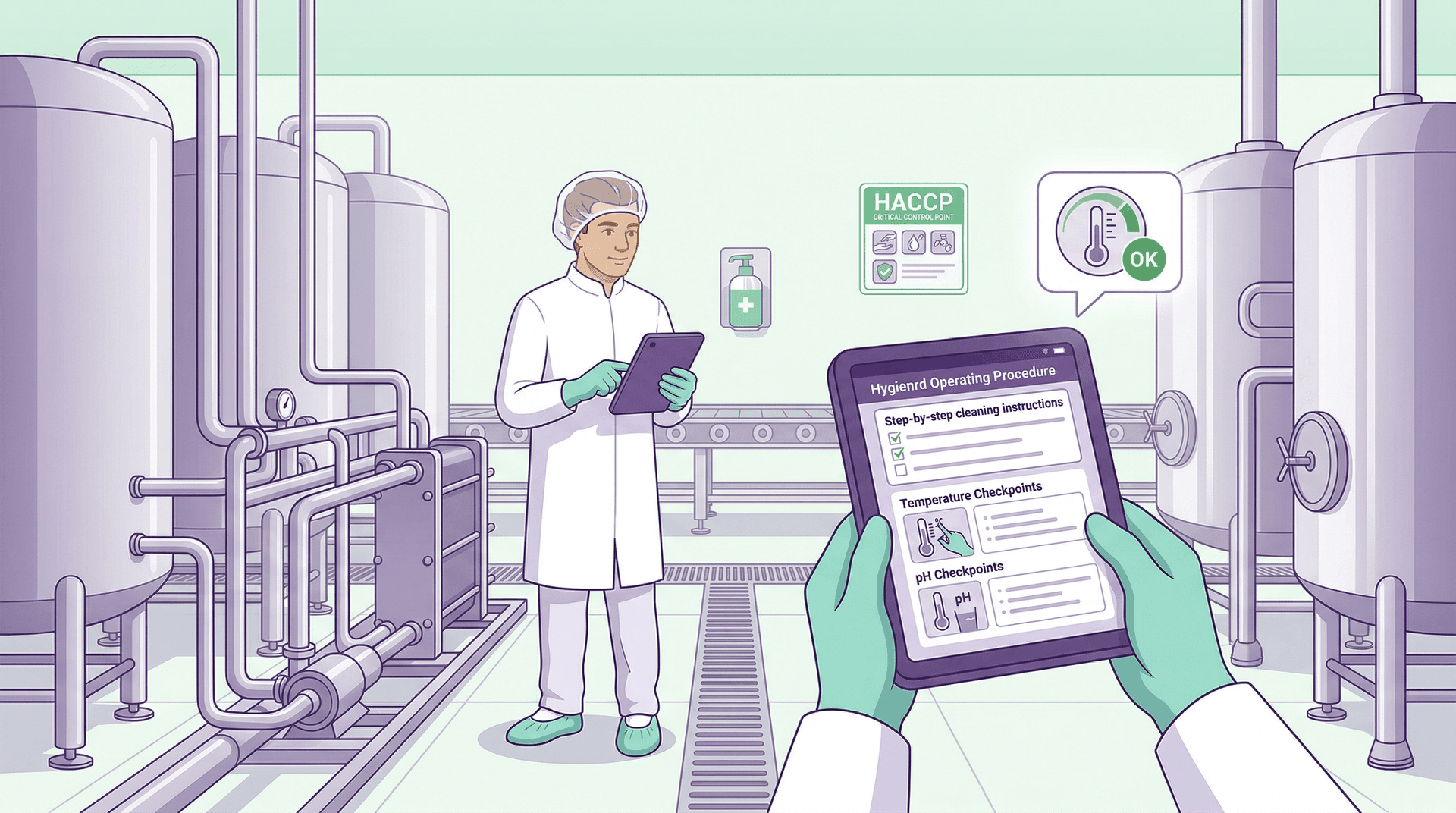 HACCP Hygiene-SOP erstellen: Digitale Arbeitsanweisungen fuer Lebensmittelbetriebe